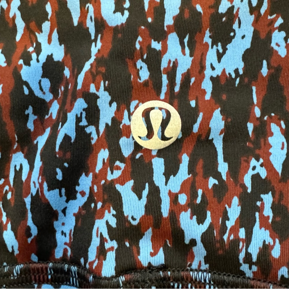 NWT Lululemon Power Thru High-Rise Tight 25" Leopard Camo Blue Nile Multi Sz 10 - Picture 11 of 12